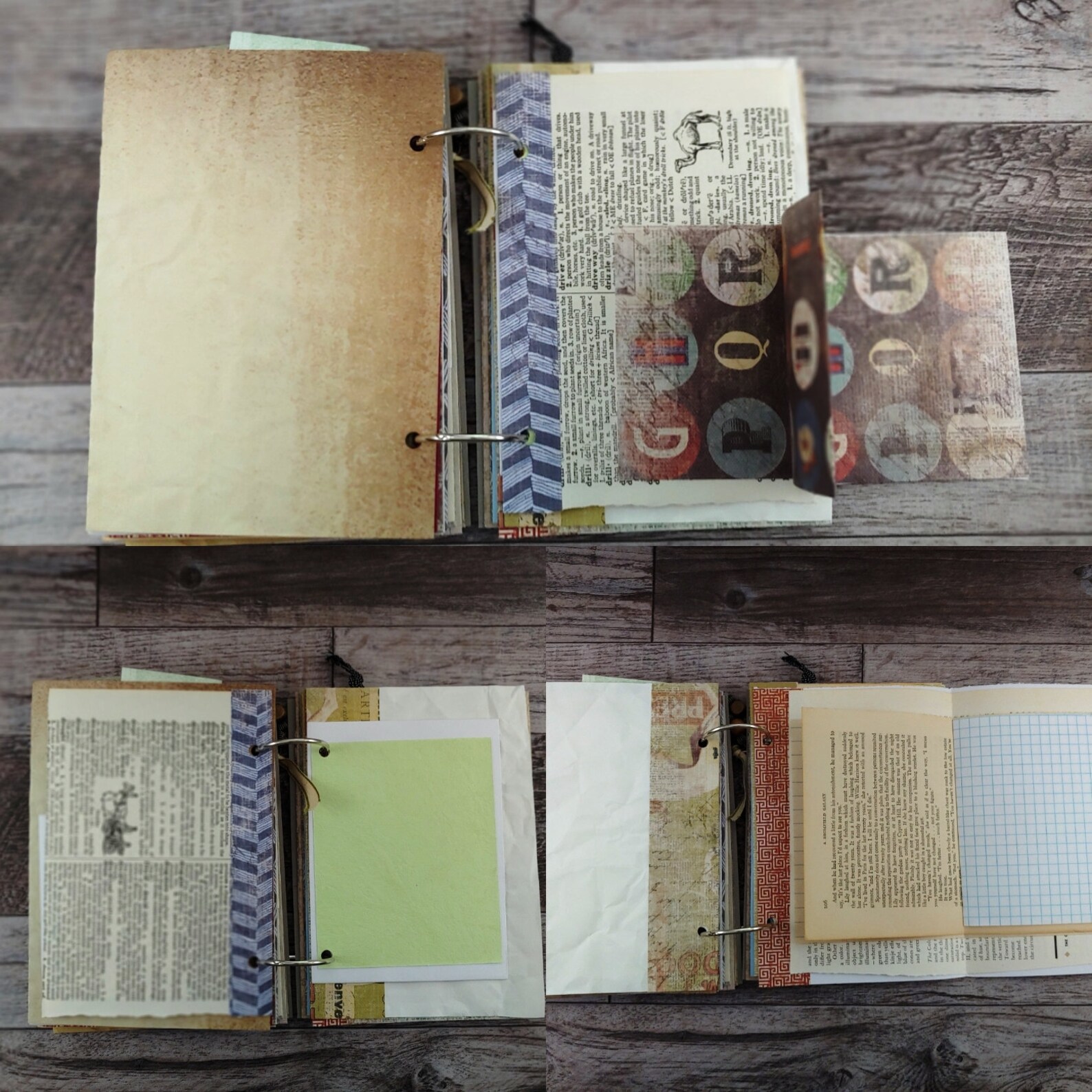 Ring Bound Whimsical Handmade Junk Journal With Three Etsy