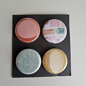 Cute Travel Themed 1.5 inch Pinback Buttons Set of Four Colorful Buttons Pins