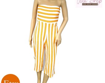 Zesty Orange and white jumpsuit (3 for 2 on all Clothing + FREE DELIVERY)