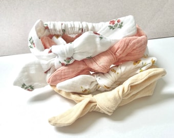 Linen Fabric - Baby & Toddler Headbands - Elasticated