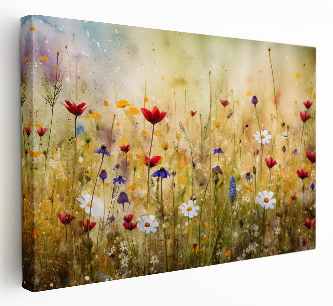 Wild Flower Wall Art Canvas Print Wall Decor Printed on Etsy UK