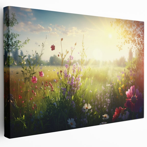 Flower Wall Art Canvas Print Wall Decor printed on Premium 100% Cotton Canvas for Living Room , Bedroom, Bathroom