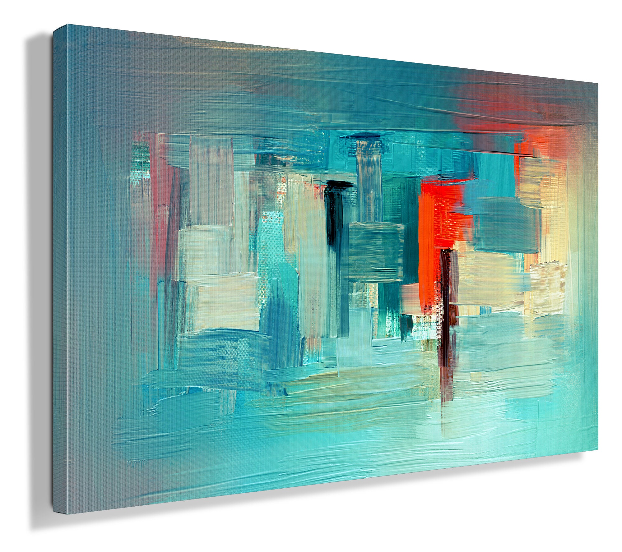 Abstract Wall Art Teal Blue Home Decor Living Room Bedroom Etsy UK