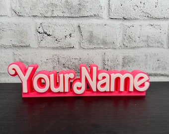 Pink Doll Style Custom name Plate Sign | Desk name | Room Decoration