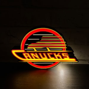 Canucks Skate NHL Led LightBox Sign | Lamp | Hockey Room Decoration