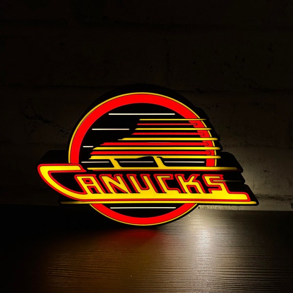 Canucks Skate NHL Led LightBox Sign | Lamp | Hockey Room Decoration