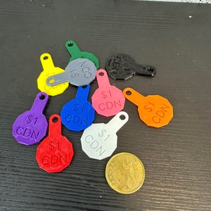 Loonies shopping cart key Canadian dollar