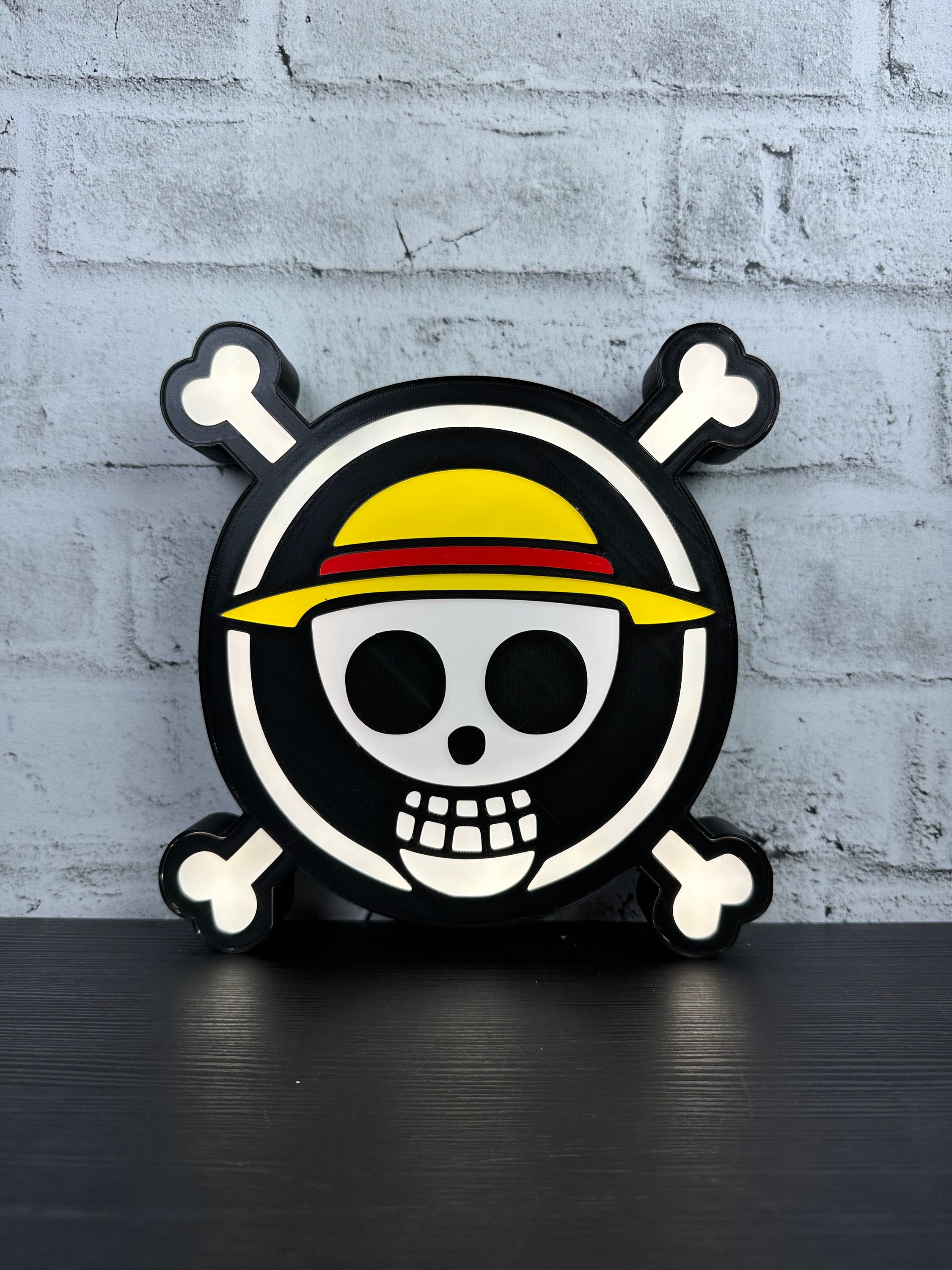 One Piece pirate Luffy hat logo neon sign