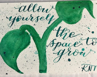 Custom Watercolor Painting, Made to Order, Painted Card, Decorative Painting Multiple Sizes, With Calligraphy
