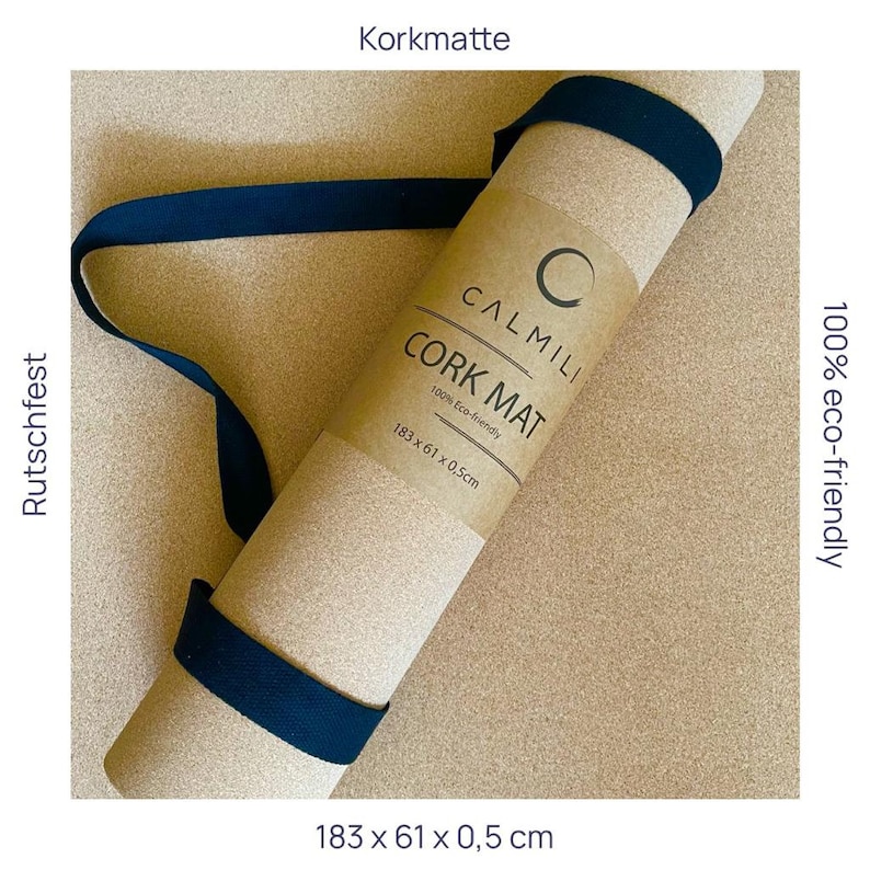 Stylish and environmentally friendly yoga mat including carrying strap image 6