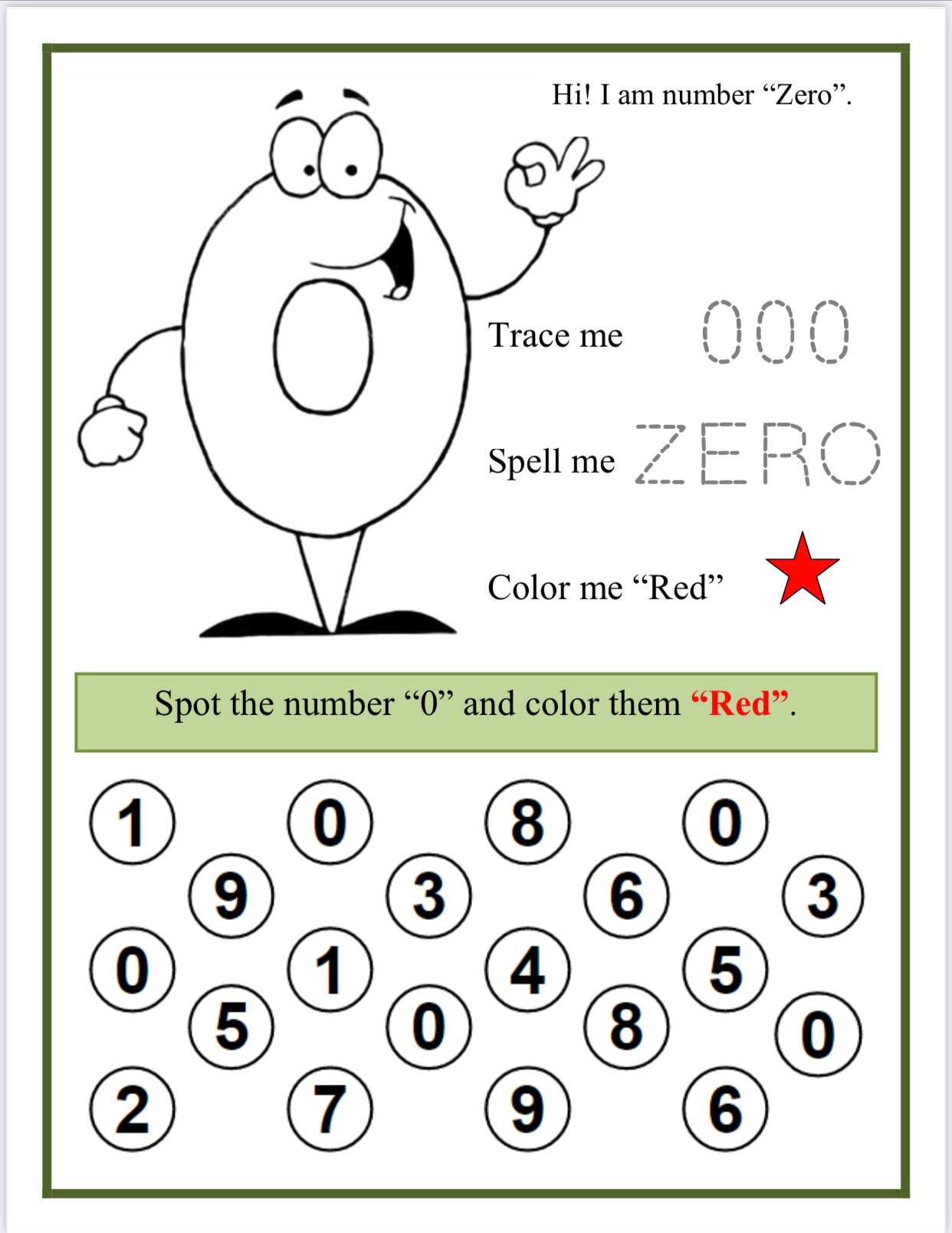 Number Coloring Pages for Pre-k - 1st Grade - Etsy
