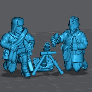 WW2 Russia Light Mortar Team 28mm Miniature