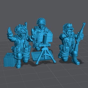WW2 US Airborne Medium Mortar Team 28mm Miniature