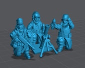 WW2 German Winter Medium Mortar Team 28mm 15mm Miniature