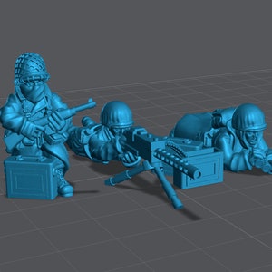 WW2 US Army Winter .30cal MMG Team 28mm Miniature