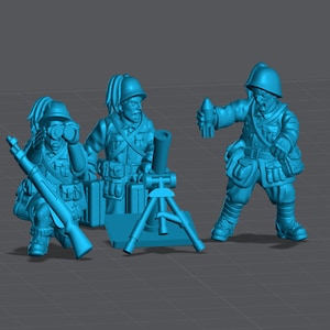 WW2 Italy Medium Mortar Team 28mm Miniature