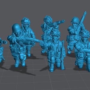 WW2 US Airborne Rifle Squad #2 28mm Miniature