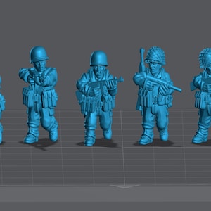 WW2 US Army SMG Troops 28mm Miniature