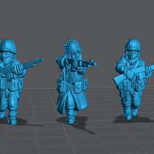 WW2 US Army Winter BAR Gunners 28mm Miniatures