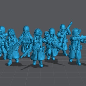 WW2 US Army Winter Rifle Squad #1 28mm Miniatures
