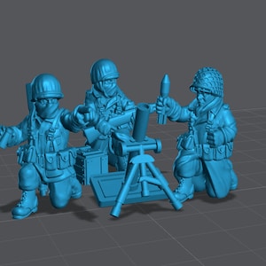 WW2 US Army Winter Medium Mortar Team 28mm Miniature