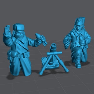 WW2 Russia Winter Light Mortar Team 28mm Miniatures