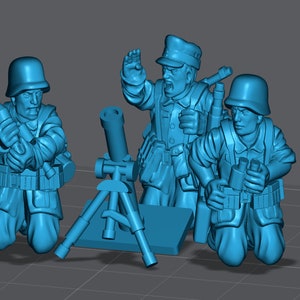 WW2 Germany Medium Mortar Team 28mm Miniature