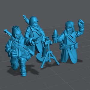 WW2 Russia Winter Medium Mortar Team 28mm Miniatures