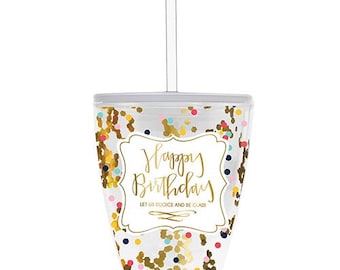 Happy Birthday Tumbler - Birthday Gift Ideas - Travel Tumbler - Birthday Party Favors - Birthday Decorations - Birthday Party Supplies