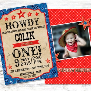 Western Birthday Invitation - Cowboy Invitation - Western Theme - Printable Invitation - Personalized Digital Invitation