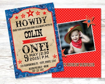 Western Birthday Invitation - Cowboy Invitation - Western Theme - Printable Invitation - Personalized Digital Invitation