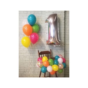 High Chair Balloon Garland for 1st Birthday, High Chair 1st Birthday Décor, High Chair Banner for Baby’s 1st Birthday
