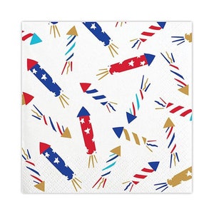 Firecracker Napkins (20 ct.) - Fourth of July Party - 4th of July Ideas - Independence Day Celebration - 4th of July Decorations -