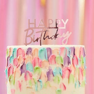 Pink Acrylic Happy Birthday Cake Topper - Pink Themed Birthday Party - Pink Birthday Party Ideas - Cake Decorations - Pretty in Pink Party