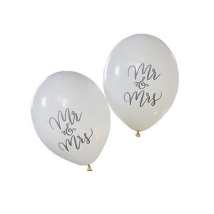 Mr & Mrs Wedding Balloons (Set of 10) - Bridal Shower Decorations - Wedding Balloons - Bridal Shower Balloons - Mr and Mrs Balloons