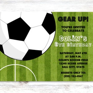 Soccer Birthday Invitation - Soccer Theme Birthday - Sports Birthday Invitation - Gear Up Soccer Invitation - Printable Soccer Invites