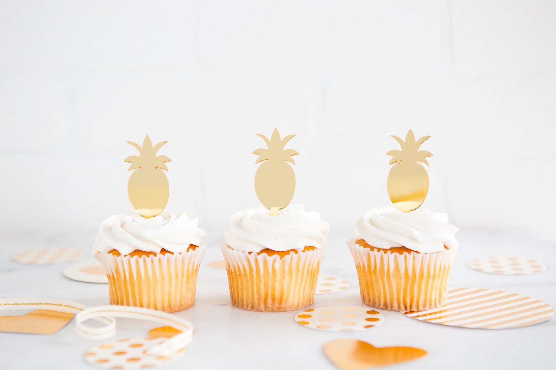 Pineapple Cupcake Toppers Tropical Party Dcor Luau Party Ideas Tiki Party Cupcake Toppers Pineapple Themed Party