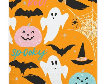 Halloween Beverage Napkins (Pack of 20) - Halloween Baby Shower - Halloween Supplies - Halloween Tableware - Halloween Party Decorations