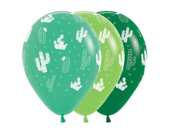 Globos de látex de cactus 11" (6ct) - Cumpleaños con temática occidental - Ideas para fiestas - Cinco de Mayo - Globos de fiesta - Fiesta con temática de cactus