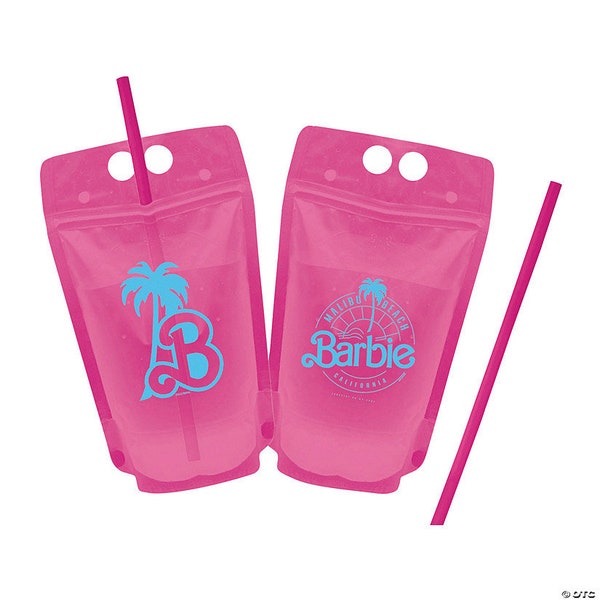 Malibu Beach Barbie Drink Pouches (16.9 oz.) - Barbie Themed Party - Come On Barbie, Barbie Bachelorette Party - Barbie Drink Pouches