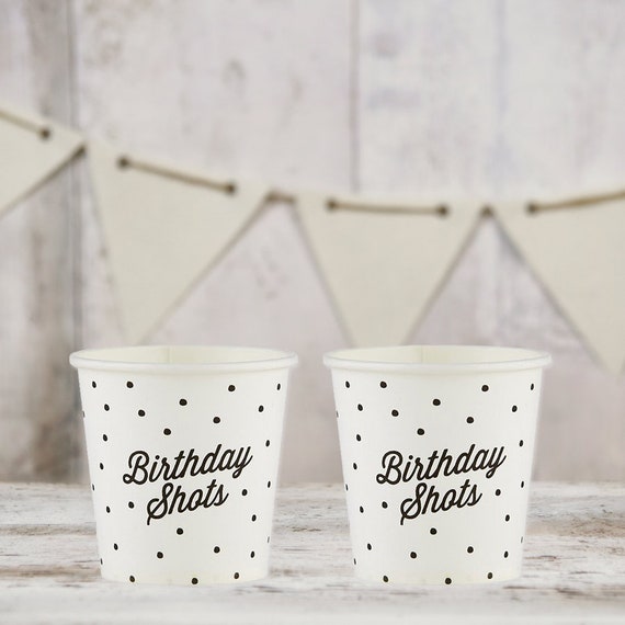 Birthday Paper Shot Cups set of 10 Birthday Party Decor Birthday
