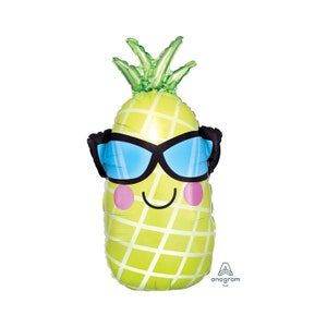 Fun in the Sun Pineapple 26&quot; Mylar Foil Balloon - Tropical Pineapple Balloon - Luau Party Décor - Hawaiian Party Décor - Tiki Party Ideas