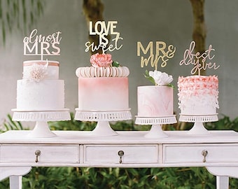 Acrylic Cake Toppers - Wedding Cake Topper - Bridal Shower Topper