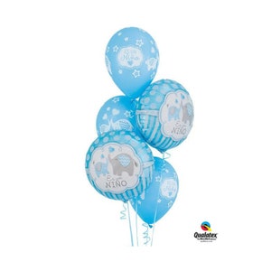 Es Un Nino Elephant Balloons - Bienvenida al Bebé - Spanish Baby Shower Balloons - Spanish Party Supplies - Spanish It&#39;s a Boy Baby Shower