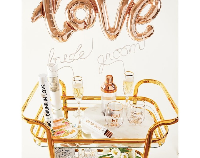 Bride & Groom Word Straw - Bachelorette Party Décor - Bridal Shower Ideas