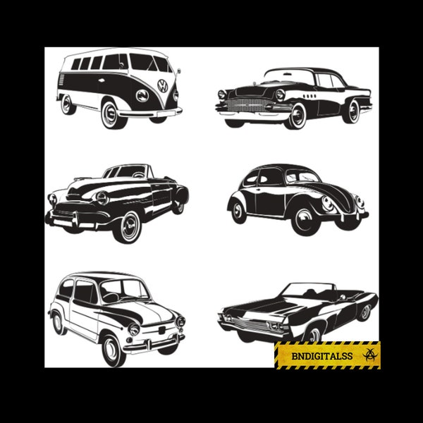 Car Svg, Classic Cars SVG, Retro Cars SVG, Svg files for Cricut, Silhouette, Clipart, Vintage Car Svg, Cricut, Old car Svg,  Eps, Pdf, Cdr