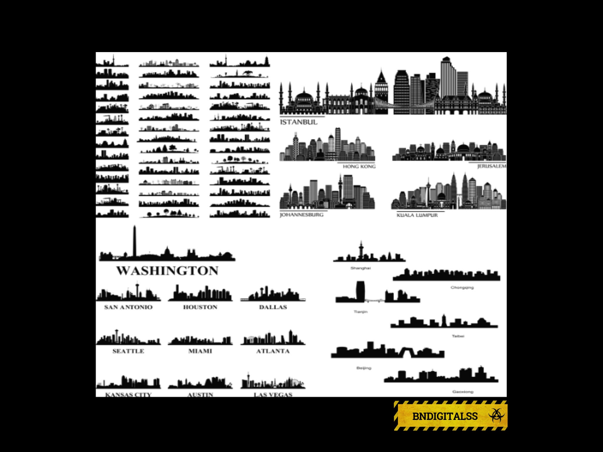 City Silhouette Svg, USA Skyline Cities Svg, City Skyline Svg, Skyline