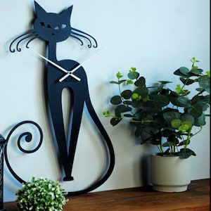 Cat wall clock, Cat lover gift, Wall decor, Animal clock, Kitty clock, Unique gift ideas for cat lovers, Lser cut file svg, dxf, cdr