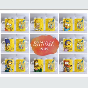 Mug Wrap Bundle, Sjmpsons Mug Wrap Bundle, Mug Sublimation, Sjmpsons Mug Sublimation, Sublimation Mug Design, Cricut Mug Press