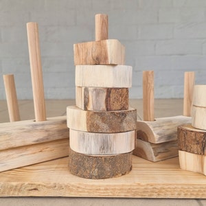 Giant Rustic Building & Stacking blocks | Wooden Waldorf Toy| Wooden Blocks | Multi-purpose Free play building blocks